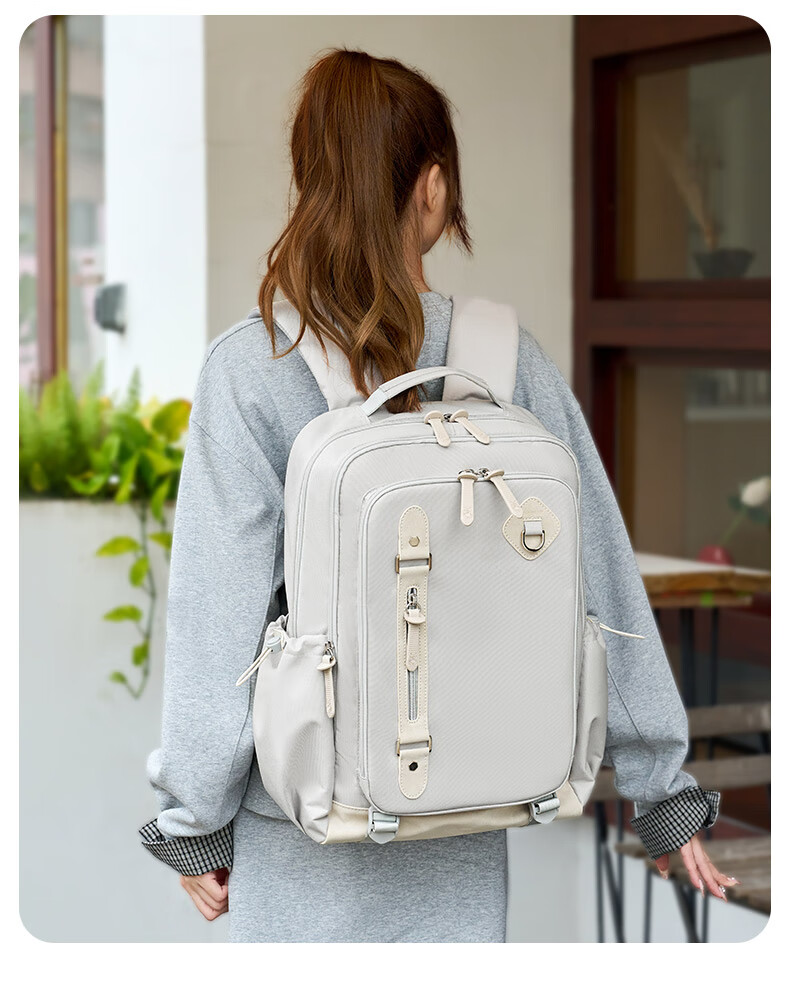 Almost Bear Middle School Student Backpack Girls New Lightweight Large Capacity Travel Bag Boys Primary High School Load-Reducing Ergonomic Double Shoulder Bag 13