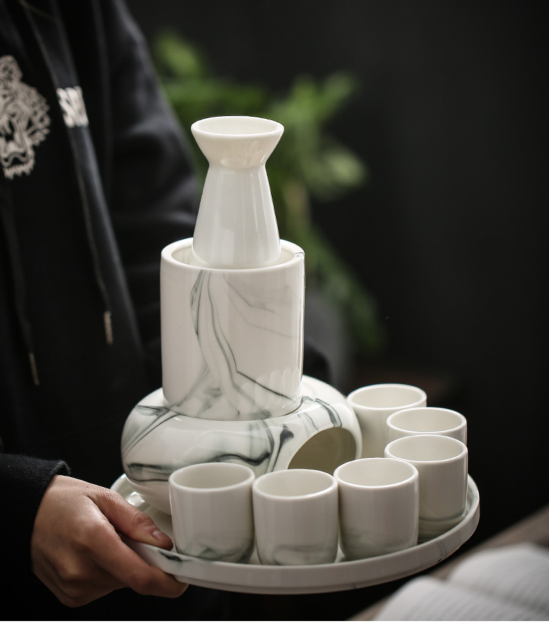 宋汇陶瓷温酒器烫酒壶家用半斤装日式白酒清酒热酒杯煮酒套装四两日式