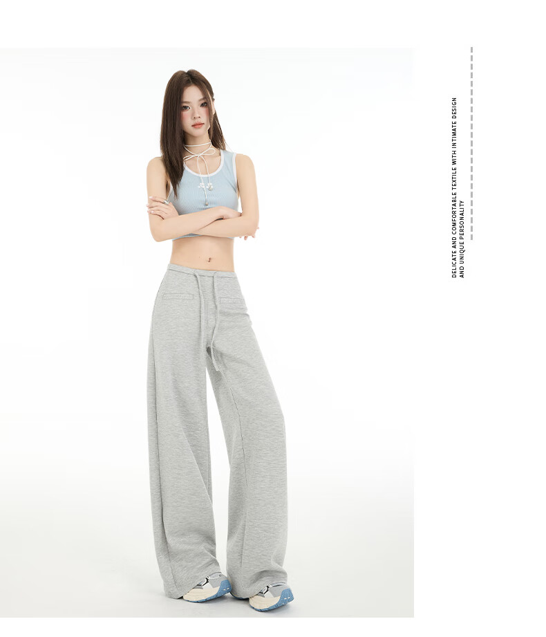 Romon [Soft and Smooth] Women's Casual Summer Pants Lazy Cool Slim Flared Long Trousers Light Gray XL 9