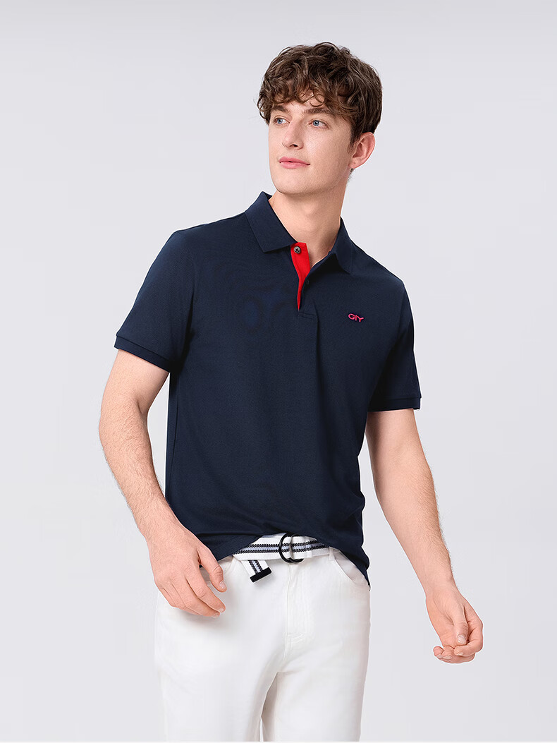 Goldlion GY [Cooling] Men's Short-Sleeve Polo Shirt, Casual Versatile Collared Breathable T-Shirt, White, L 11