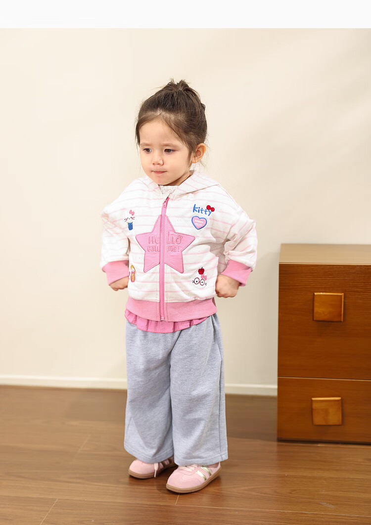 LUSON Little O Dad Baby Girl Autumn Outfit 2025 Spring and Autumn Long Sleeve Sweatshirt Jacket and Pants Baby Clothes 9