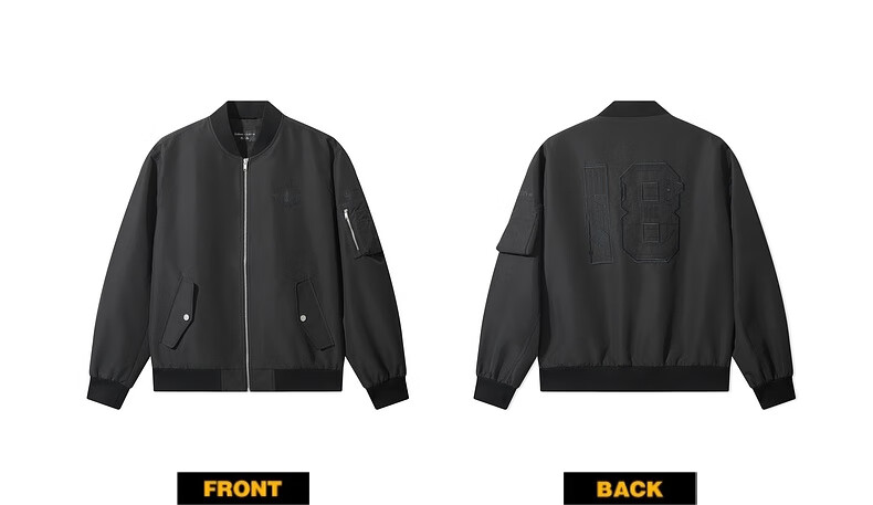 CABBEEN Men's Baseball Collar Jacket with Polyester Suede Twill (Triple Protection), 3D Embroidery and Printed Long Sleeves 10
