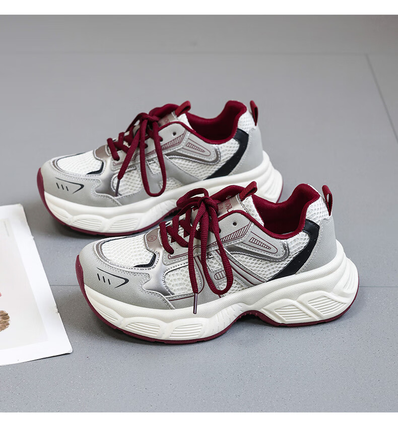 Global Casual 2024 New Mesh Dad Shoes for Women Korean Style Popular Student Shoes Fashionable Versatile Thick-soled Sneakers 17