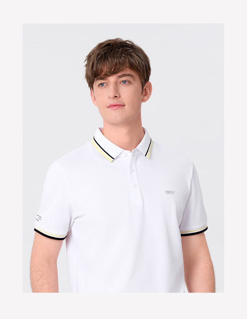Goldlion GY [Cool Touch] Men's Polo Shirt, Short Sleeve, Summer New Style, Casual Versatile Collared T-Shirt, White, XL 7