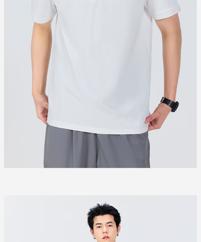 MINISO Polo Shirt Men Summer High-End Antibacterial Quick-Dry Short Sleeve Unisex Simple Premium T-Shirt Haze Blue 2XL 27