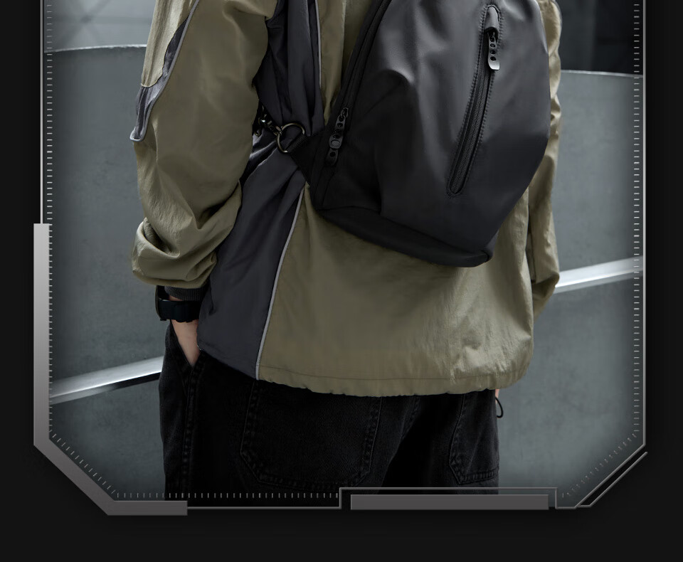 Fanzhe Men's Crossbody Bag 2026 New Fashion Single Shoulder Large Capacity Chest Bag Popular Men's Cycling Backpack Messenger Bag 22