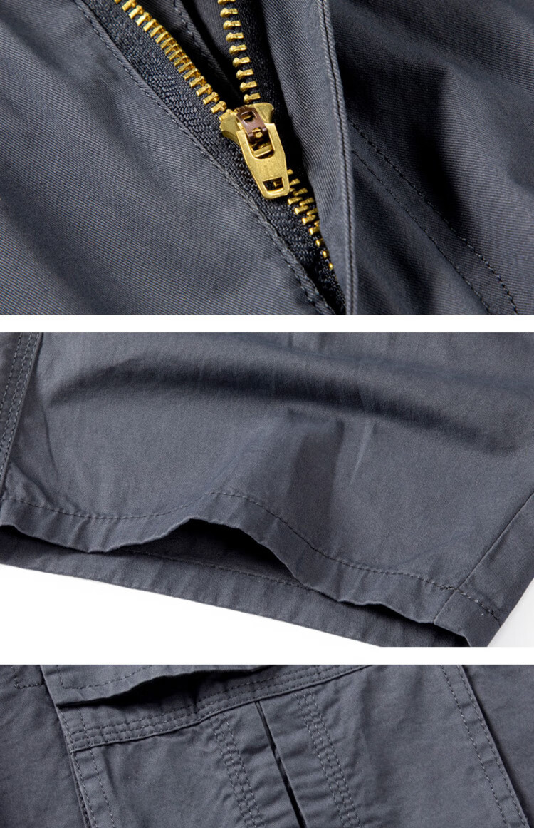 ROMON Shorts, Summer Men's New Casual Workwear Thin Seven-Point Pants, Multi-Pocket Loose Breathable, Black, 5XL 14