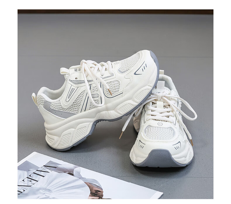 Global Casual 2024 New Mesh Dad Shoes for Women Korean Style Popular Student Shoes Fashionable Versatile Thick-soled Sneakers 9