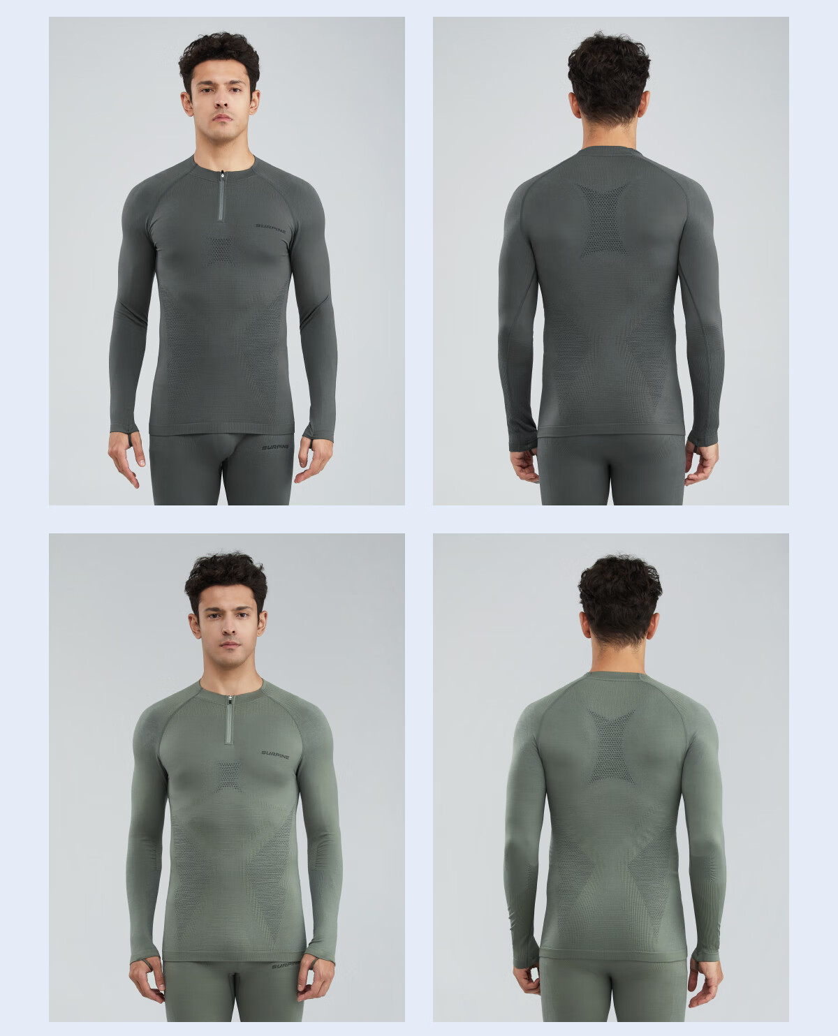 SURPINE Lingfeng Series Merino Wool Quick-Dry Sweat-Wicking Thermal Men's Outdoor Hiking Shirt Machine Washable 3