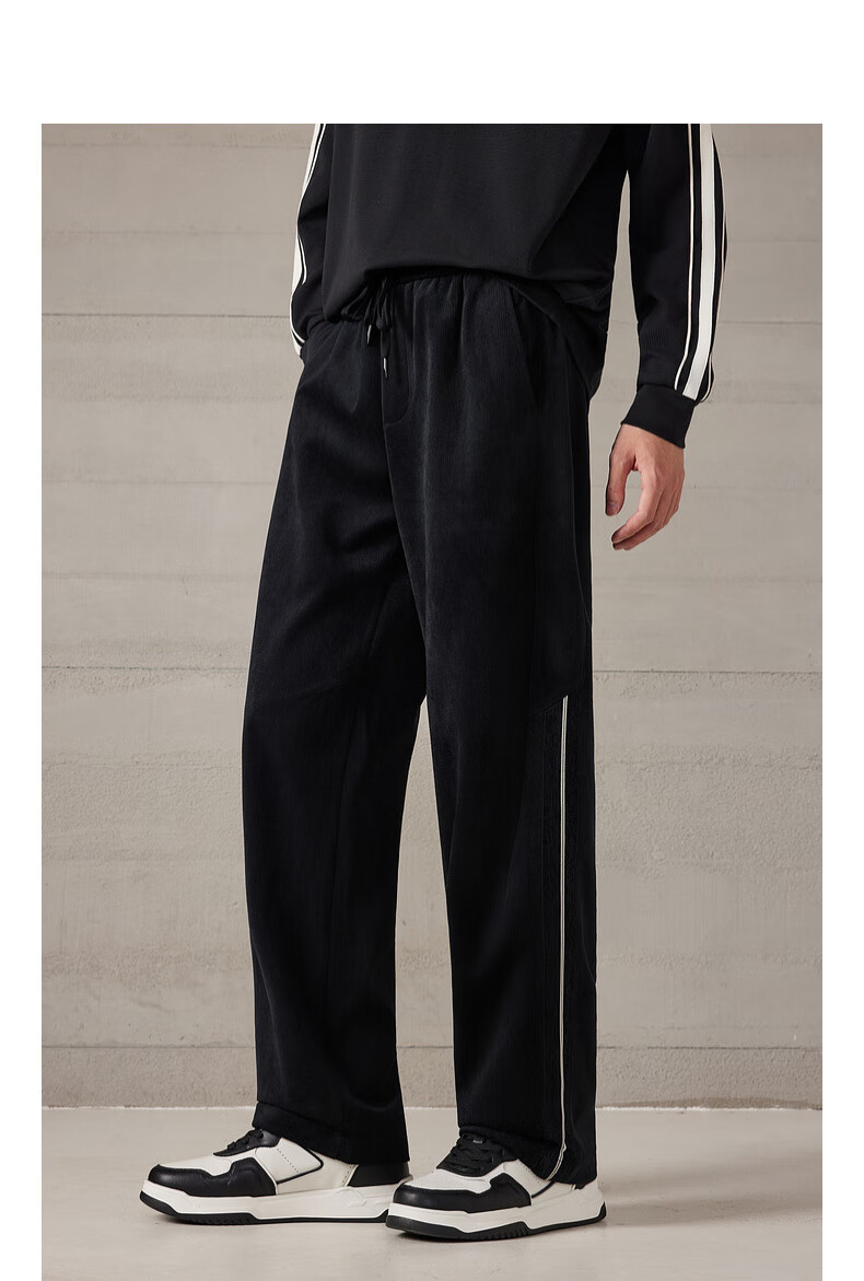 CABBEEN Breakpoint Twill Knit Pants Men Side Structured Split Tape Design Youthful Autumn Trousers 4