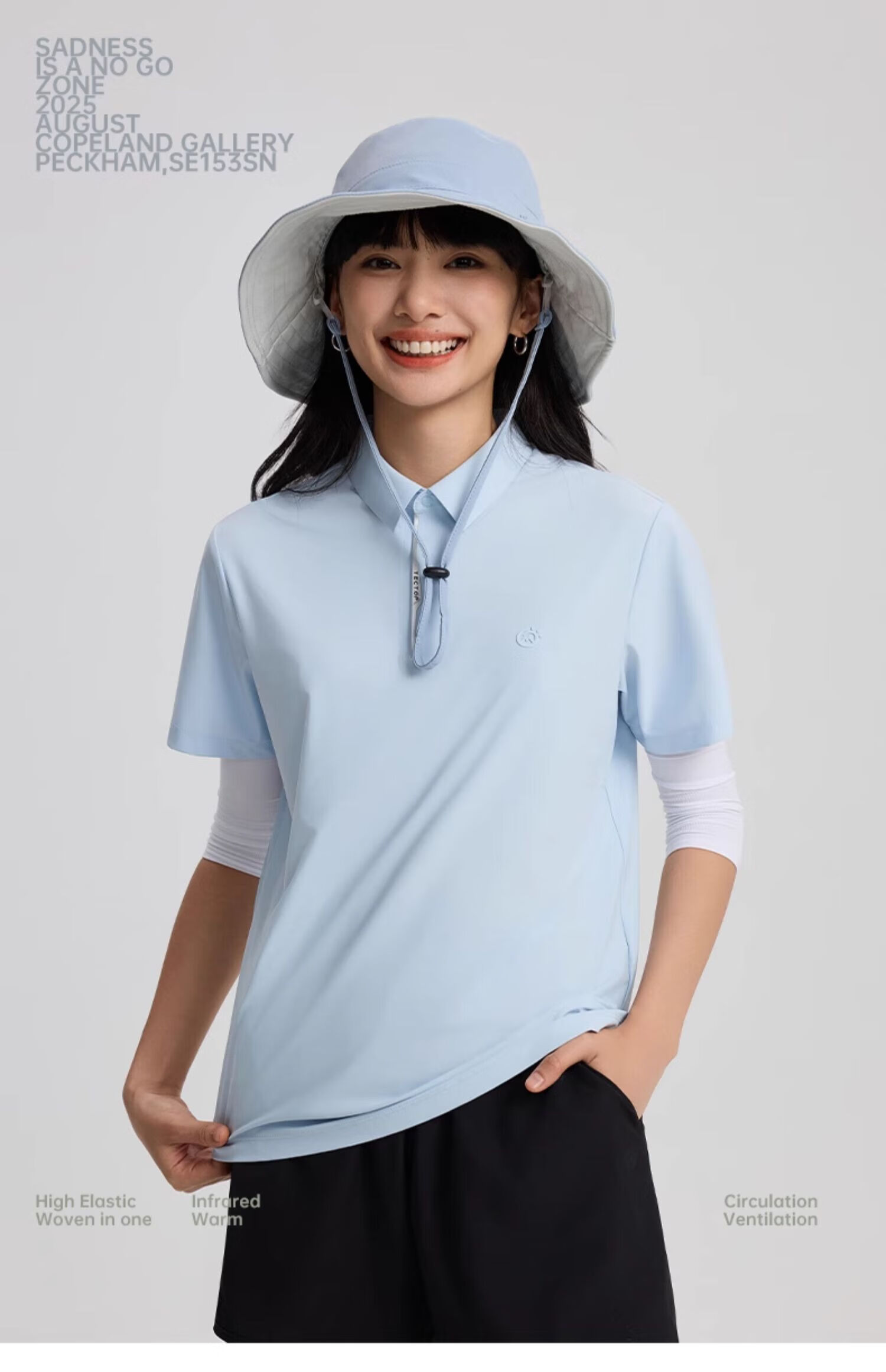 TECTOP Women's Dawn Gray Quick-Dry Short Sleeve Polo Shirt Summer Sun Protection Ice Silk Cooling S 32