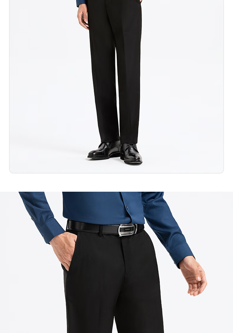 Langdeng Business Men's Formal Dress Pants Spring Autumn New Easy-Care Straight-Leg Commuter Suit Trousers for Men 7