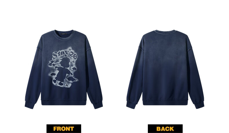 CABBEEN 365g Fish Scale Fabric Men's Sweatshirt Creative Heat Transfer Retro Print Fashion Colorblock Autumn Long Sleeve Sweatshirt 10