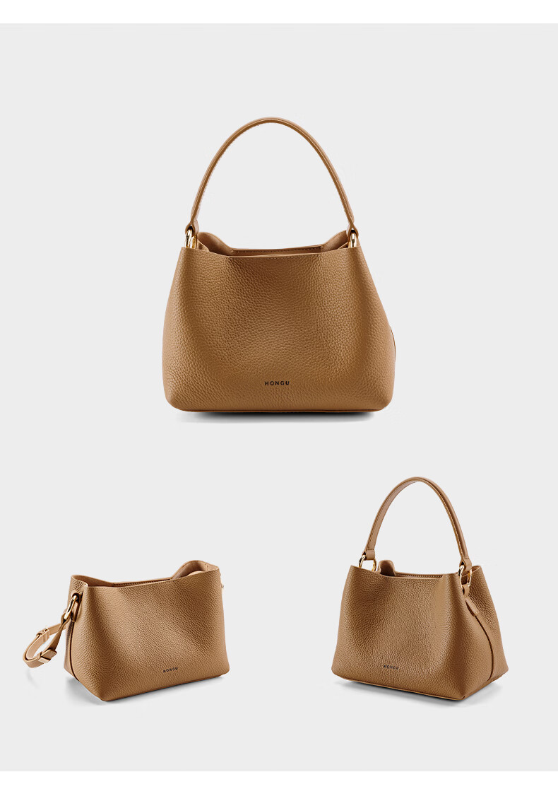 HONGU Women's Handbag, High-Quality Cowhide Leather Shoulder Tote Crossbody Bucket Bag, Ladies' Purse, Birthday Gift for Girlfriend 25
