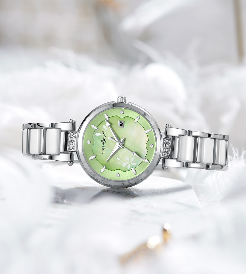 COMLORVEI Cool Camellia Series Stone British Watch, Women's Watch, Gift, Simple Waterproof Ladies Wristwatch 675 3