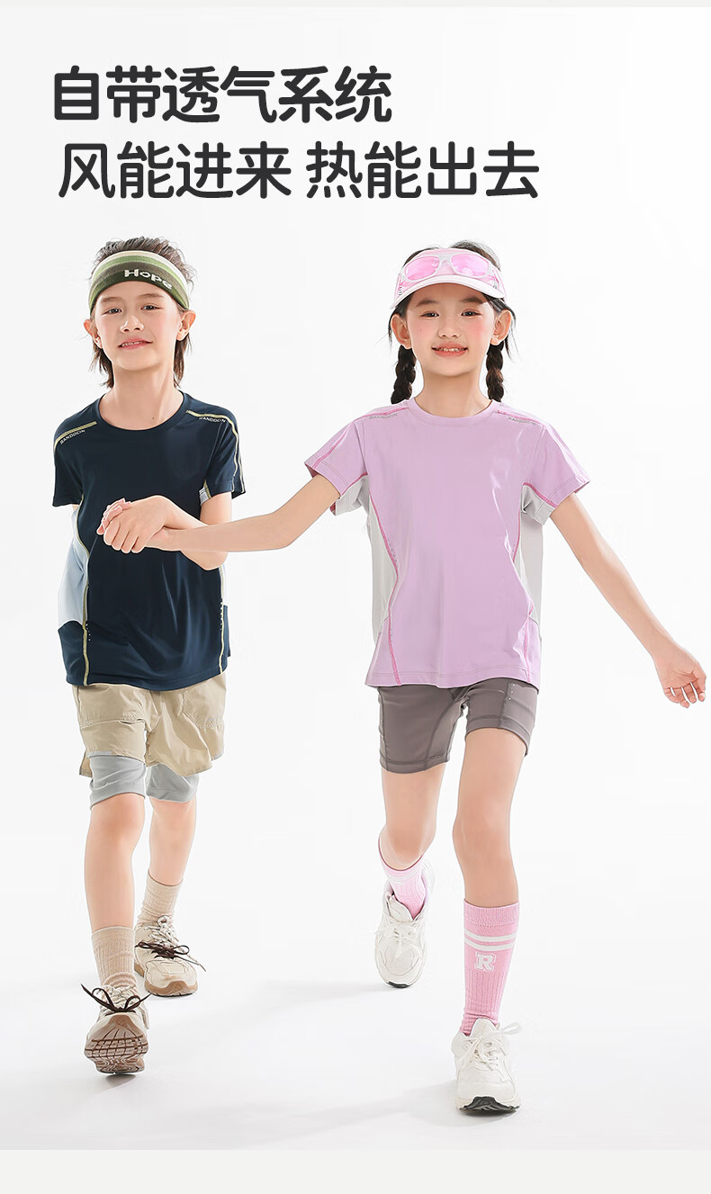BANDOCIN Boys And Girls Summer Sportswear Quick-Dry Shirt Stylish for Older Children 2026 New Style Deep Sea Blue 140 2