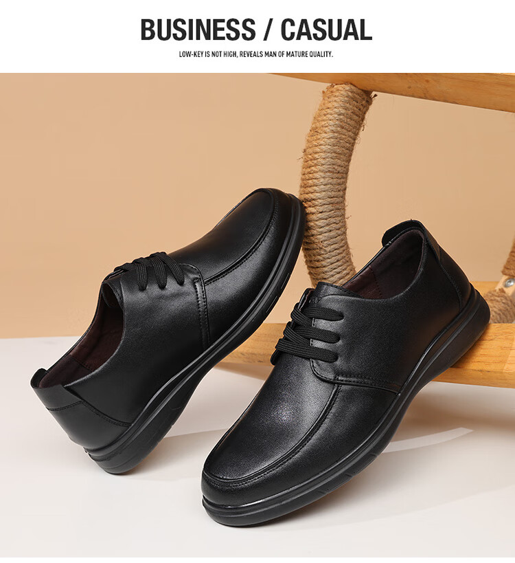 Hengyuanxiang Men's Business Casual Lace-up Derby Dress Work Commuter Shoes XB830320 Black Size 40 9