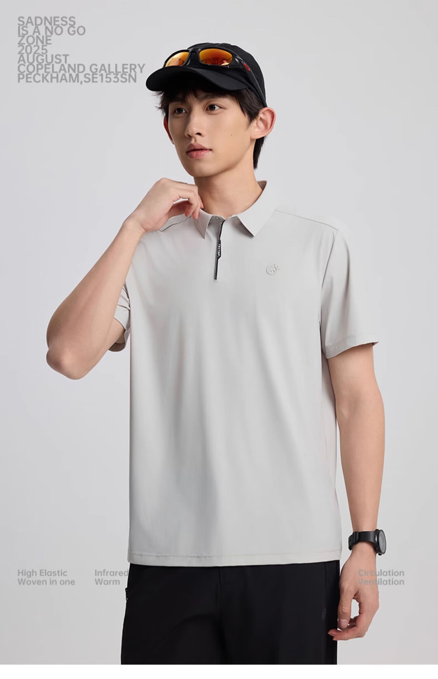 TECTOP Women's Dawn Gray Quick-Dry Short Sleeve Polo Shirt Summer Sun Protection Ice Silk Cooling S 58