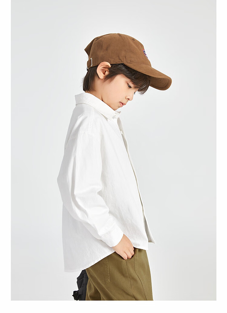 Duoduojia Boys' Shirt, Spring And Autumn 2026 Style, Versatile Casual Children's Breathable Long-Sleeve Shirt, Simple Korean-Style Blouse for Older Kids 22