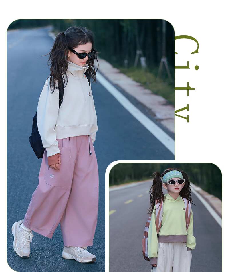 BANDOCIN Girls' Casual Pants for Spring And Autumn, Solid Color Stylish Mid-To Kids New Spring And Fall Sports Trousers, Berry Pink, Size 160 2