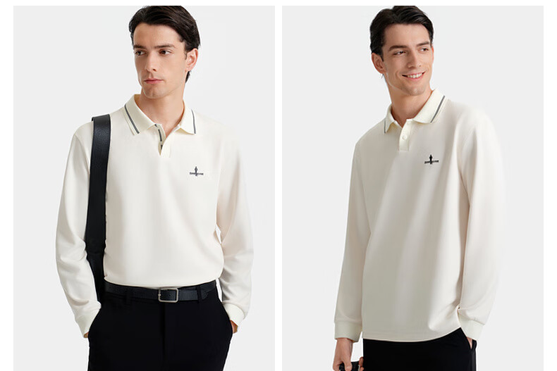 Biyinlefen Plaid Texture 2025 Autumn New Casual Versatile Commuter Men's Long Sleeve Polo Shirt 10