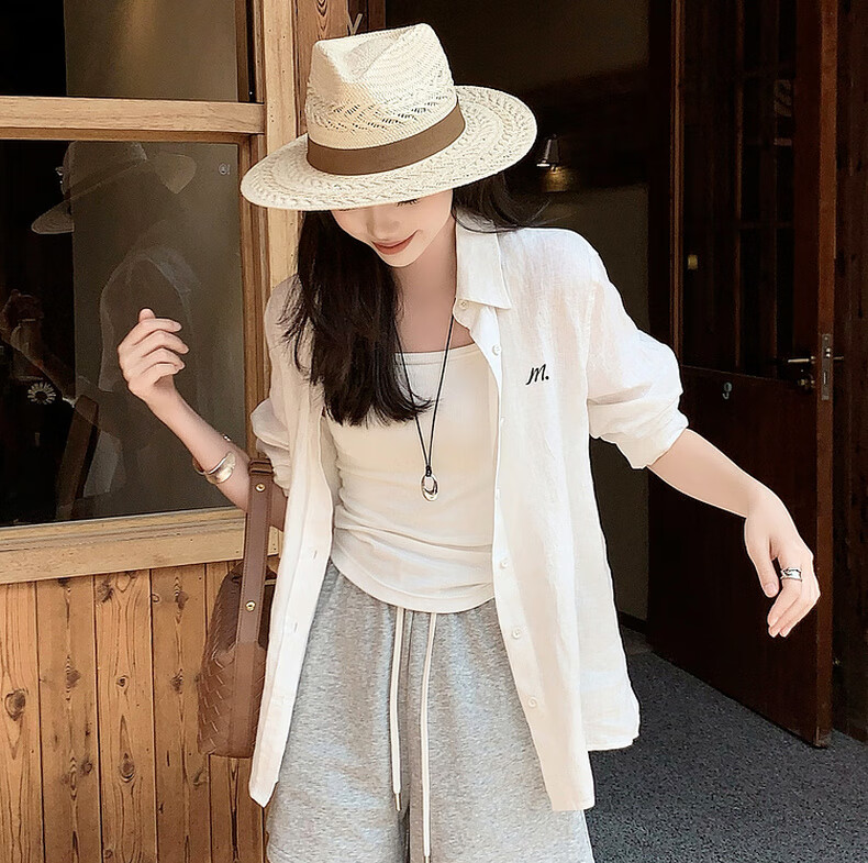 MEIYANG Bailing Shorts, Three-Line Sweatshirt Terry Texture A-Line Casual Pants, Beige, M 11