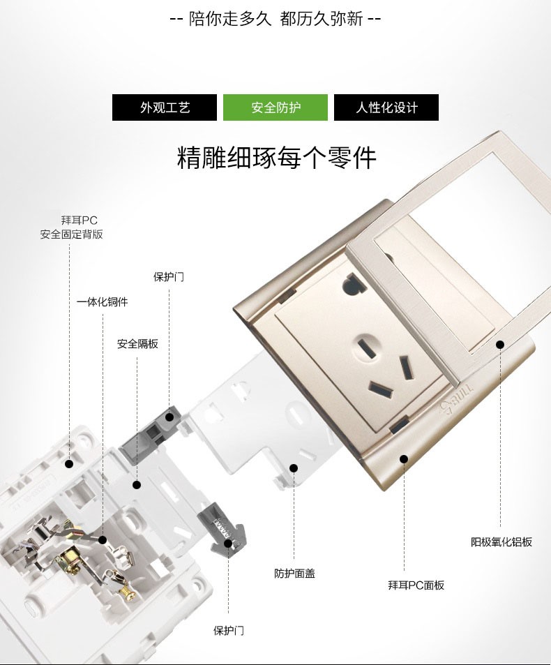 公牛开关面板86型家用墙式墙壁带开关暗装面板多孔开关电源g19电话