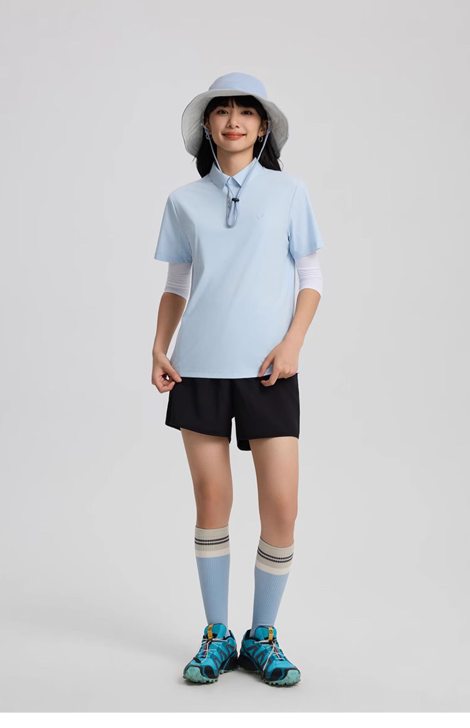 TECTOP Women's Dawn Gray Quick-Dry Short Sleeve Polo Shirt Summer Sun Protection Ice Silk Cooling S 34