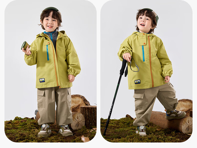 Dudu Kids [Three-Proof Softshell] Baby Three-Way Wear Autumn Boys' Outdoor Jacket Autumn Girls' Top Children's Fashion Pink 100 23