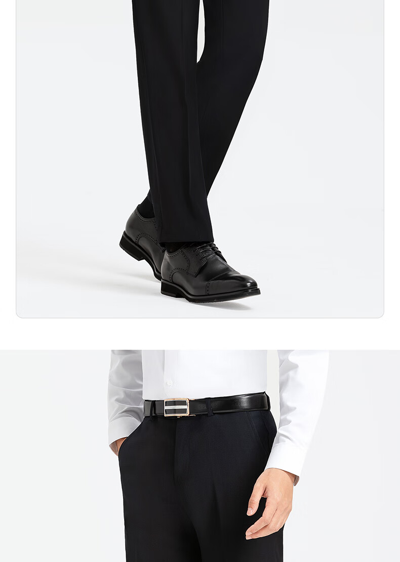 Langdeng Business Men's Formal Dress Pants Spring Autumn New Easy-Care Straight-Leg Commuter Suit Trousers for Men 12