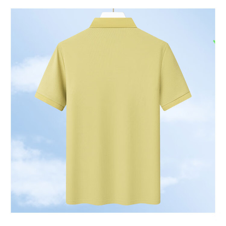 MONTAGUT Summer Men's Business Short-Sleeve Polo Shirt with Collar, Silk-Blend Cool-Feel T-Shirt, Breathable, White, 3XL/56 4