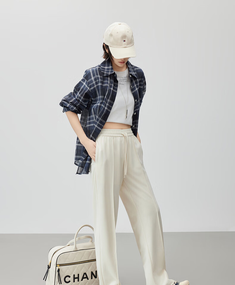 MEIYANG Tilted Line Casual Pants, Modal Blend Vertical Striped Texture Straight-Leg Pants, Black Extended Version, L 12