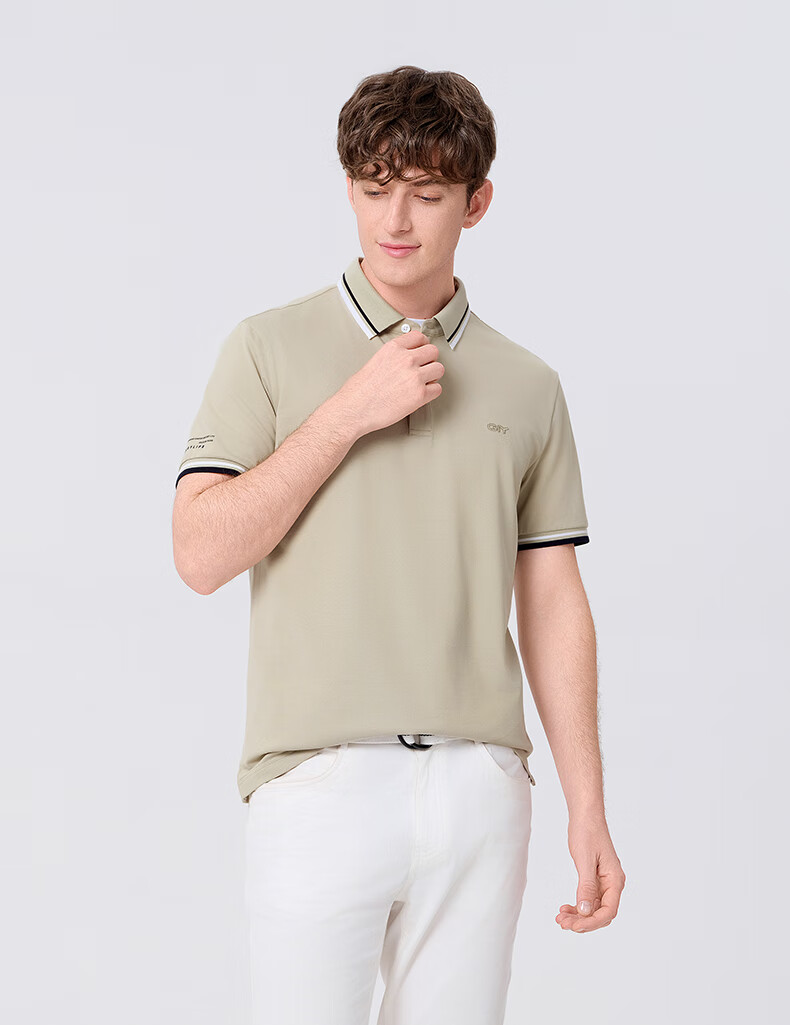 Goldlion GY [Cool Touch] Men's Polo Shirt, Short Sleeve, Summer New Style, Casual Versatile Collared T-Shirt, White, XL 3
