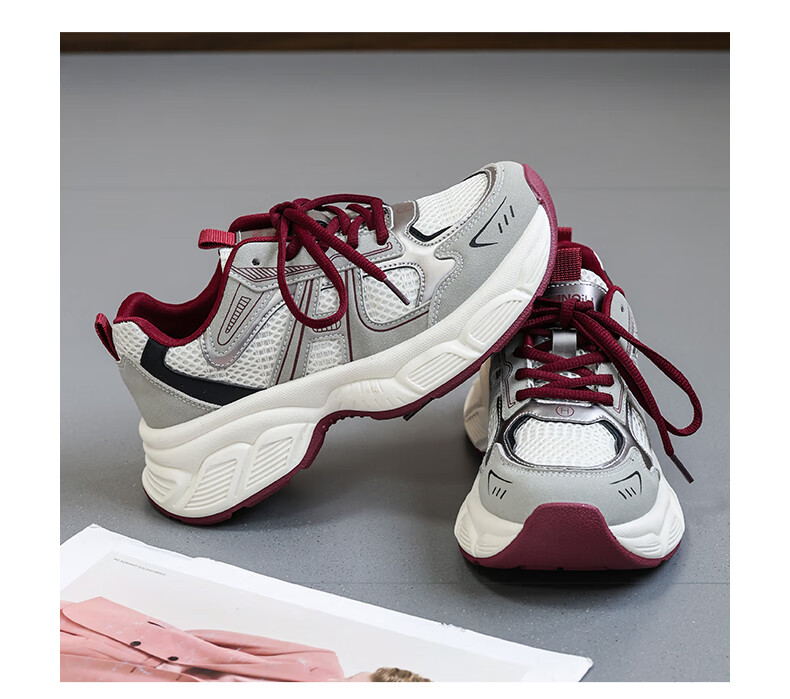 Global Casual 2024 New Mesh Dad Shoes for Women Korean Style Popular Student Shoes Fashionable Versatile Thick-soled Sneakers 15