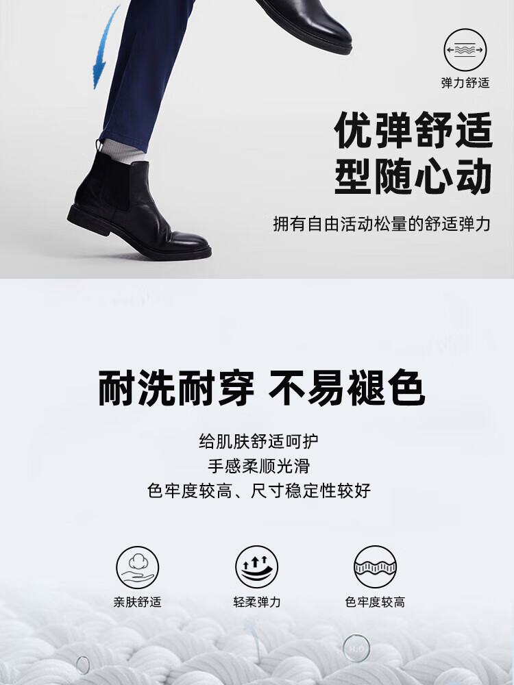 YOUNGOR [Breathable And Shape-Retaining] Men's Business Casual Straight-Leg Trousers for Autumn, Loose-Fit Large Size Professional Long Pants 37848 2