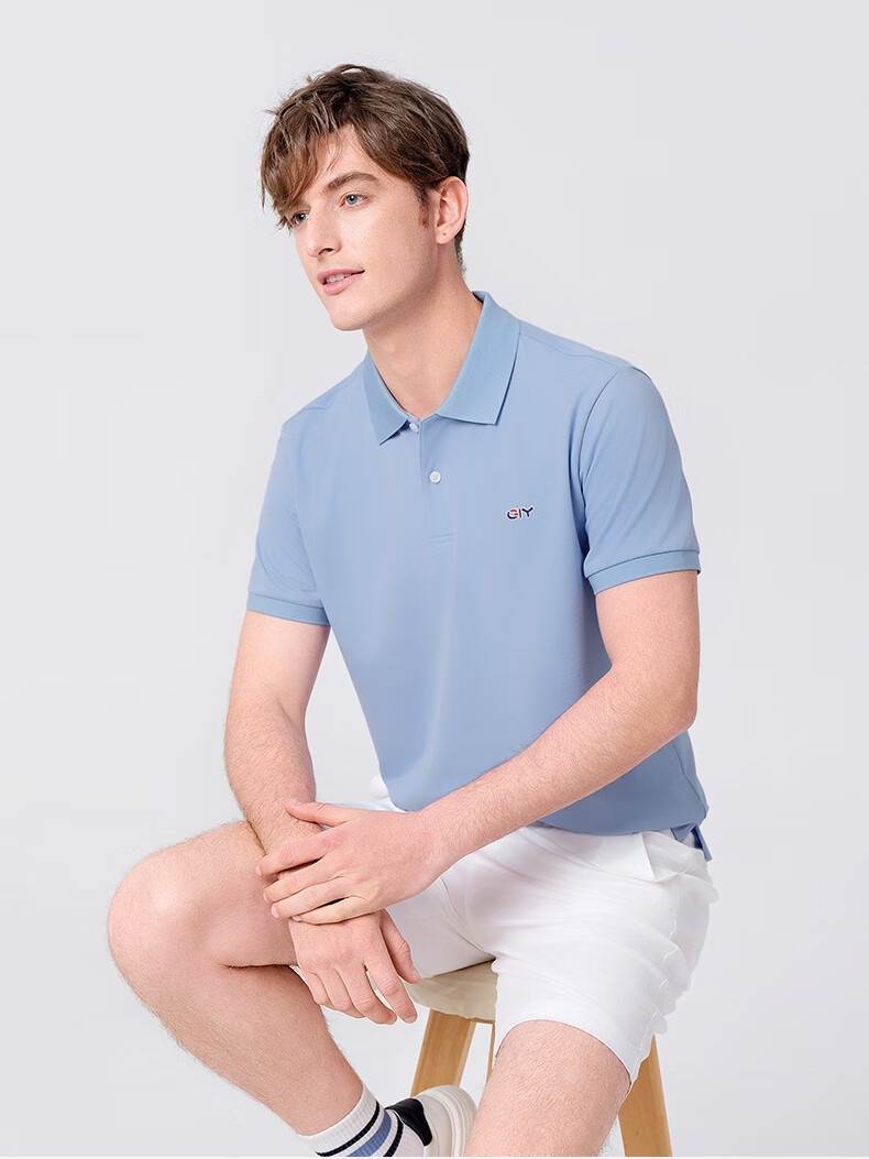 Goldlion GY Short Sleeve Polo Shirt Men Cotton T-Shirt TSF0048-ND153A White M 9
