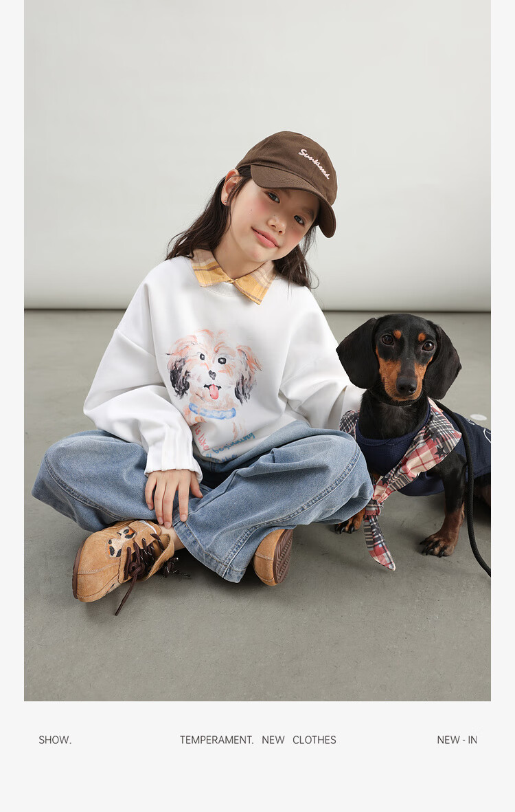 LUSON Chen Da Zhu Children's Clothing, Girls' Cartoon Sweatshirt, Spring And Autumn New Style, Trendy Kids' Autumn Top, Big Girls' Long-Sleeve 4