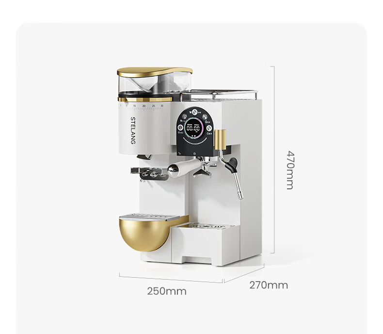 STELANG [Same Price As 618] ST-560ET Home Semi-Automatic Coffee Machine, Three-Pot Stove, Dual Pump Grinding All-In Machine, Commercial Gree 29