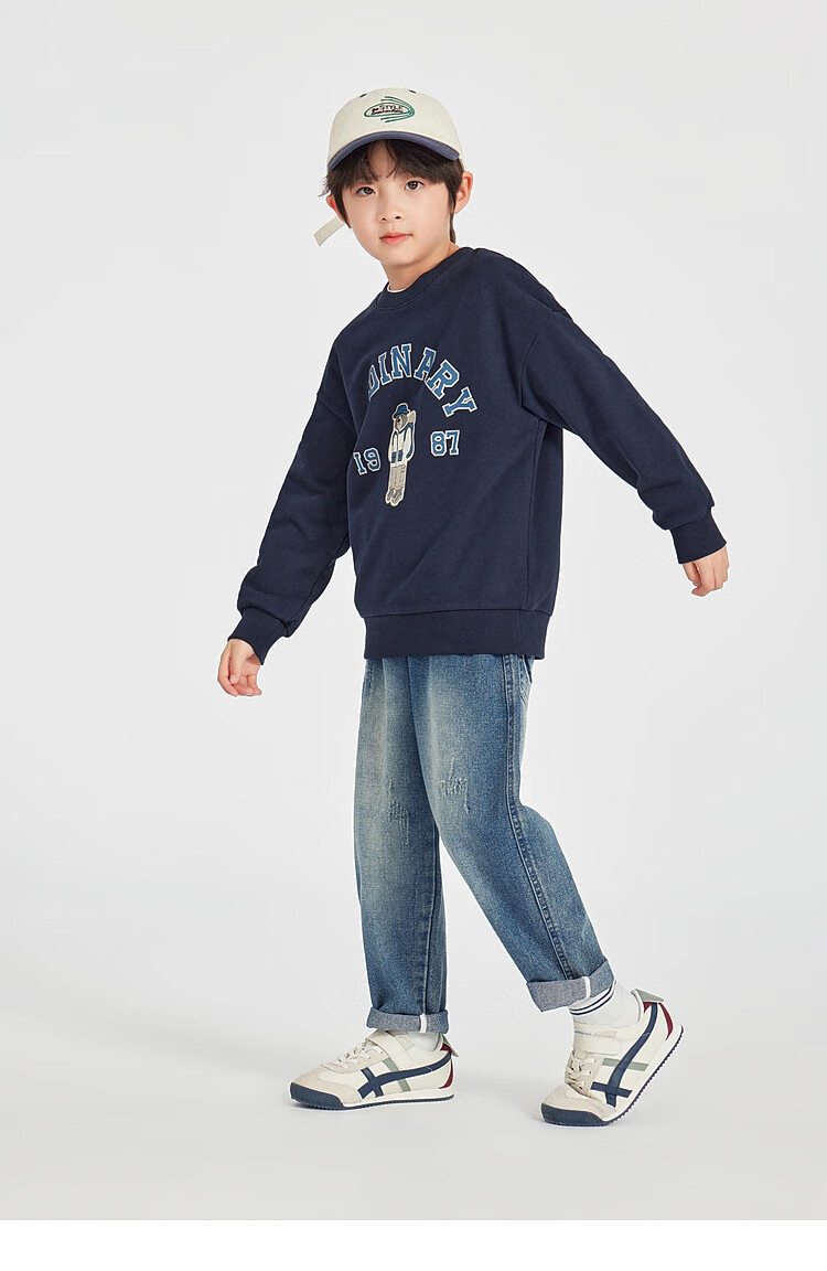 Duoduo Kids 2026 Spring Autumn College Bear Sweatshirt Boys Casual Sports Top Comfortable Long Sleeve Base Layer for Older Children 27