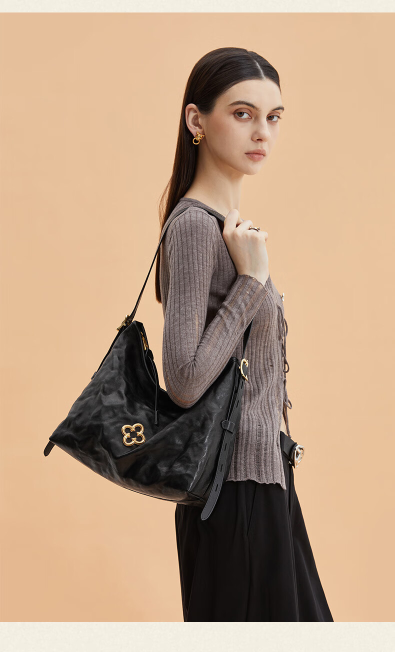 CASSILE [Celebrity Style] Cassile Tote Bag for Women, Vegetable Tanned Leather Light Luxury Crossbody Hobo Bag, Birthday Gift 10