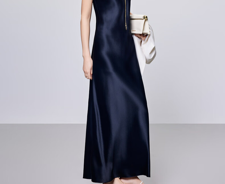 MEIYANG Waltz Dress, Elegant Beauty Acetate Spaghetti Strap Dress, Pearl Gray Extended Version, XL 11