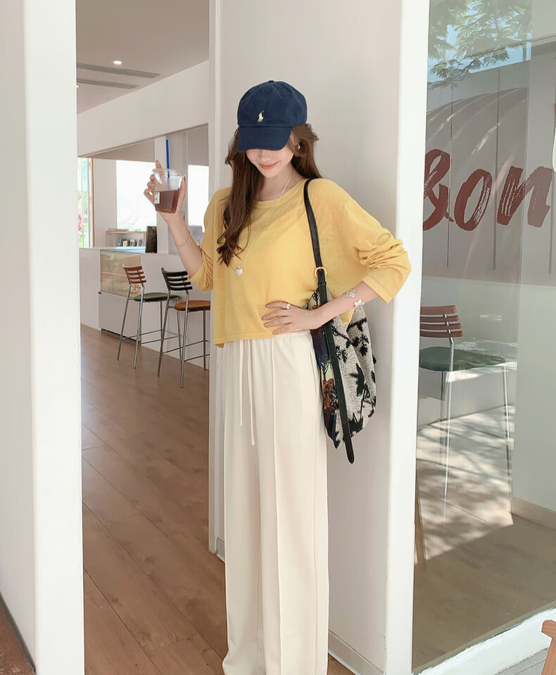 MEIYANG Tilted Line Casual Pants, Modal Blend Vertical Striped Texture Straight-Leg Pants, Black Extended Version, L 8