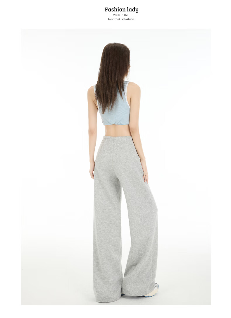 Romon [Soft and Smooth] Women's Casual Summer Pants Lazy Cool Slim Flared Long Trousers Light Gray XL 14