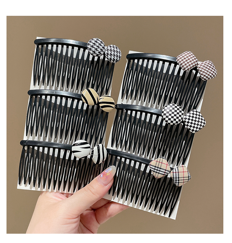 发梳倒插梳后脑勺刘海碎发整理发卡头饰网红2022年儿童夏 6#边月2件