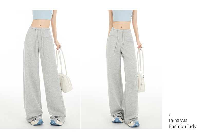 Romon [Soft and Smooth] Women's Casual Summer Pants Lazy Cool Slim Flared Long Trousers Light Gray XL 13