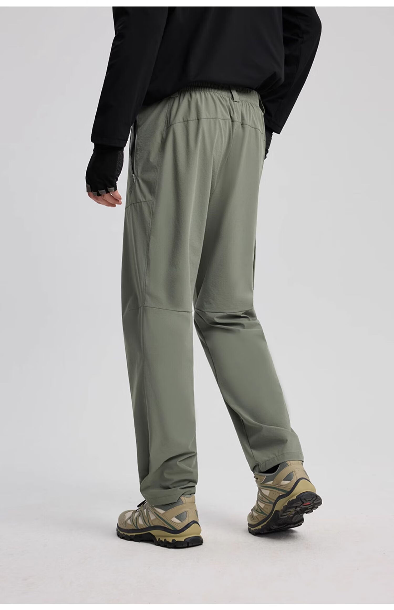 TECTOP Men's Outdoor Casual Pants Spring Summer Breathable Stretch Hiking Softshell Work Pants Sand Color M 28