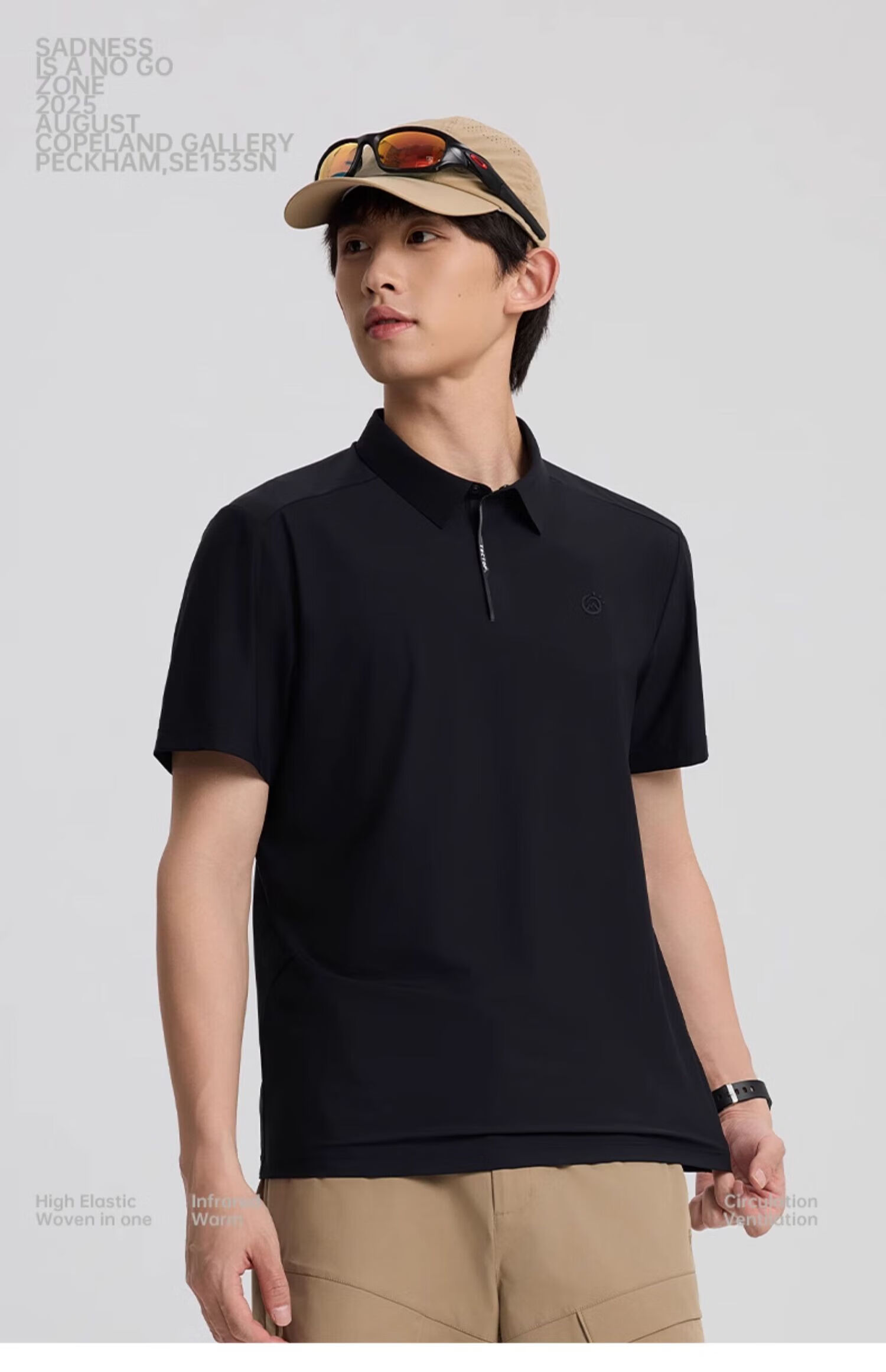 TECTOP Women's Dawn Gray Quick-Dry Short Sleeve Polo Shirt Summer Sun Protection Ice Silk Cooling S 52