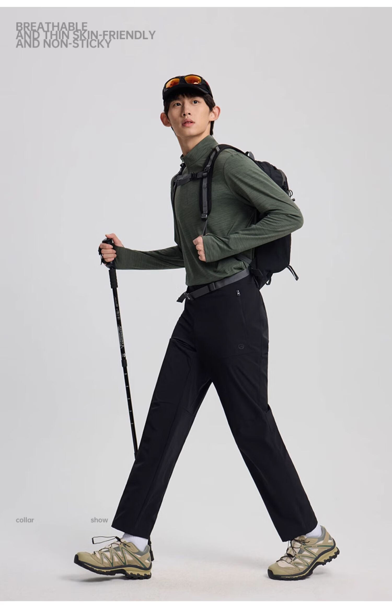 TECTOP Men's Outdoor Casual Pants Spring Summer Breathable Stretch Hiking Softshell Work Pants Sand Color M 30