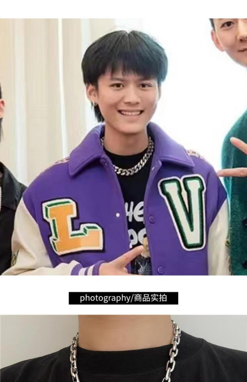 曲和 小杨哥同款项链 小杨哥同款项链大杨哥网红古巴链十字架钛钢嘻哈