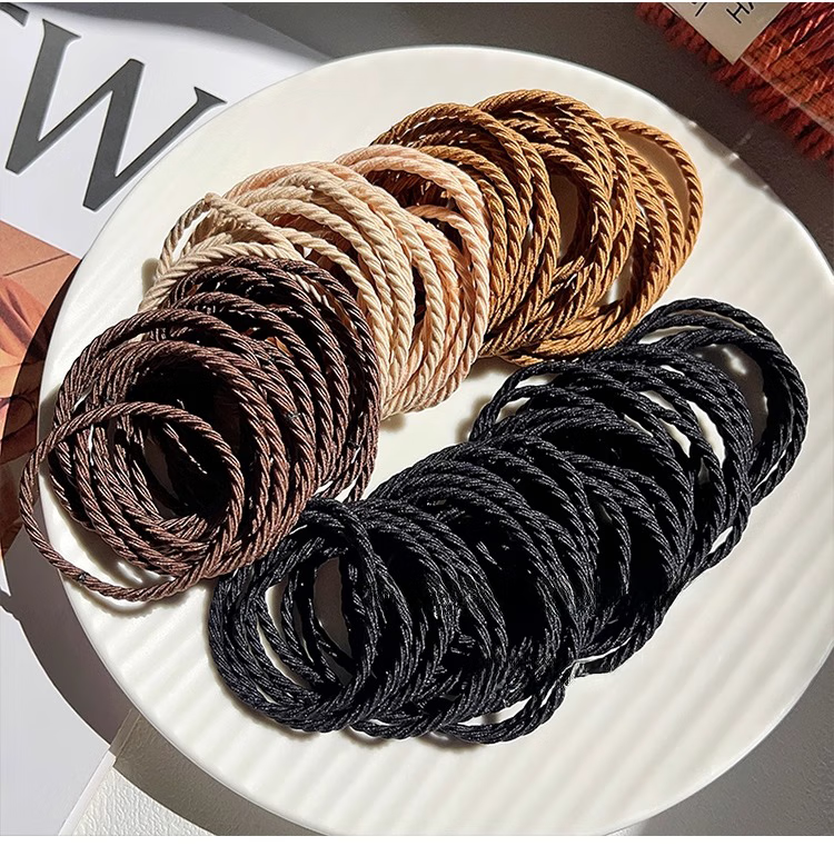 Dongyiyanxuan Fashion Black Hair Ties for Women, High Elasticity Durable Hair Bands, Stylish Rubber Bands for Ponytails And Hair Updos 4